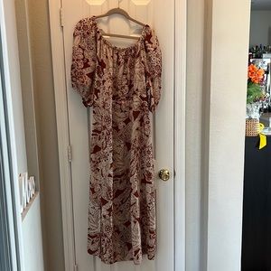 All over Floral Print Peasant Dress